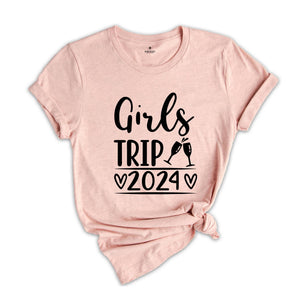 Girls Trip 2024 Shirt, Summer Vacation Tee, Beach Shirt, Cute Trip Shirt, Summer Vibes Gift, Girl Trip Shirt