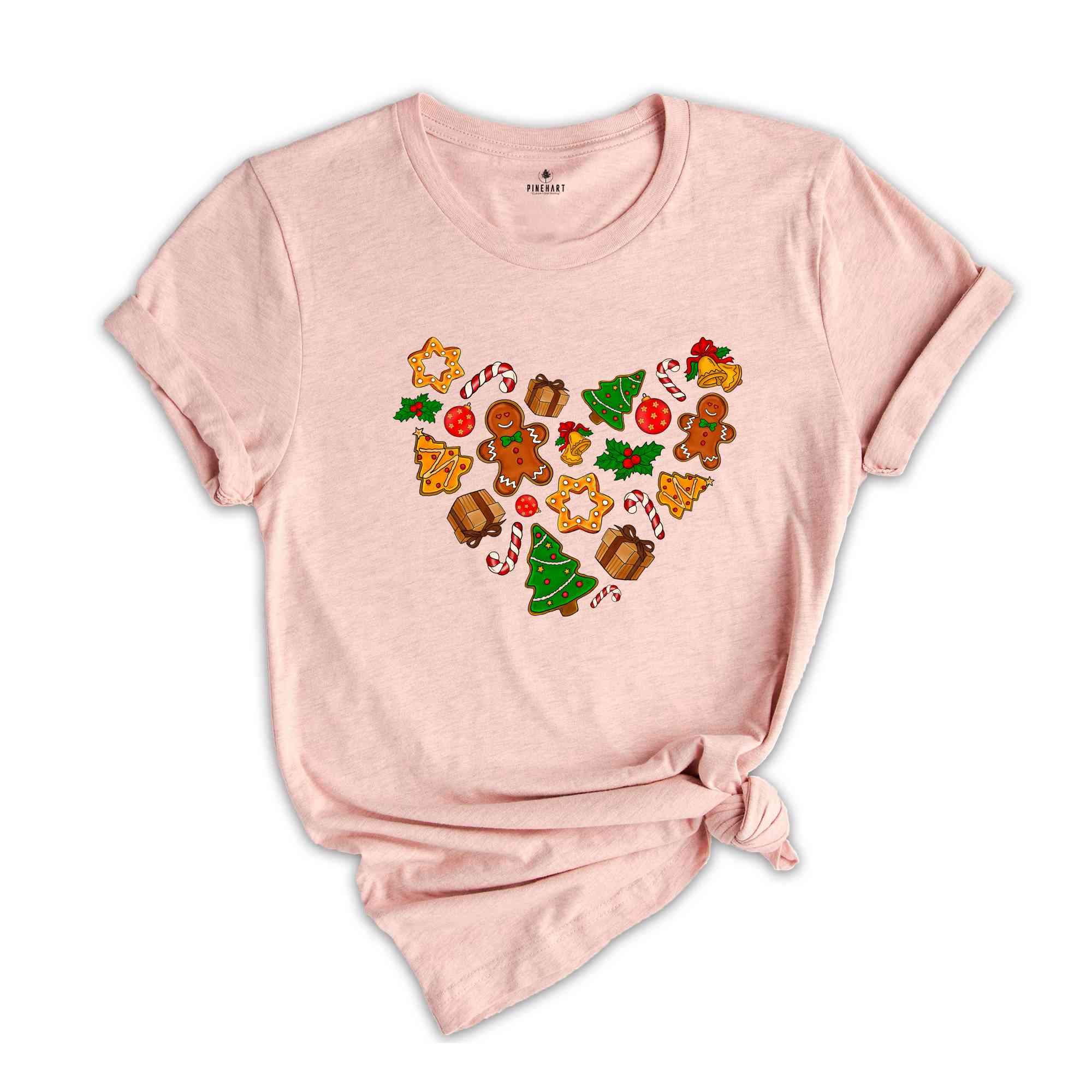 Christmas Gingerbread Heart Shirt, Gingerbread Shirt, Christmas Gift, Christmas Tree Shirt, Holiday Shirt, Santa Shirt, Christmas Shirt