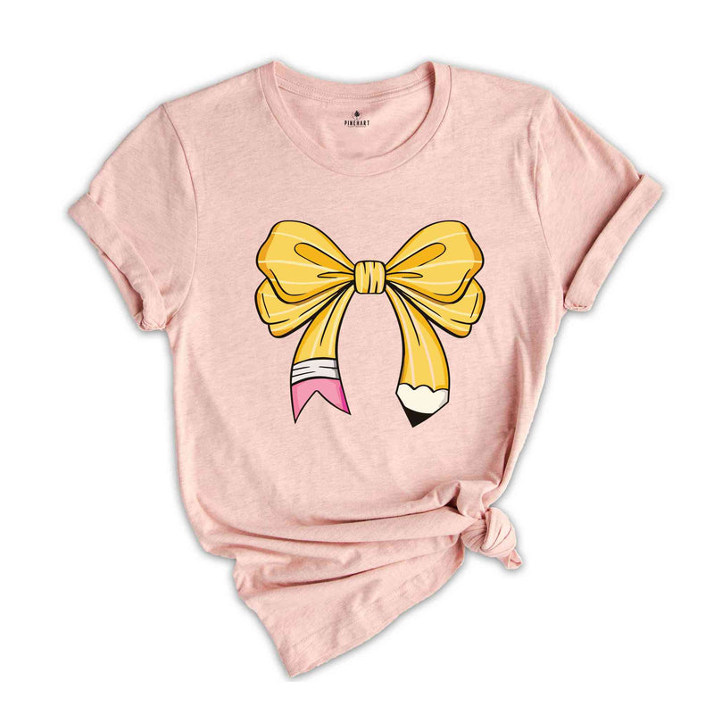 Pencil Bow Shirt, Coquette Teacher Shirt, Coquette Pencil Bow Shirt, Back To School Shirt, Teacher Appreciation Shirt, Teacher Shirt