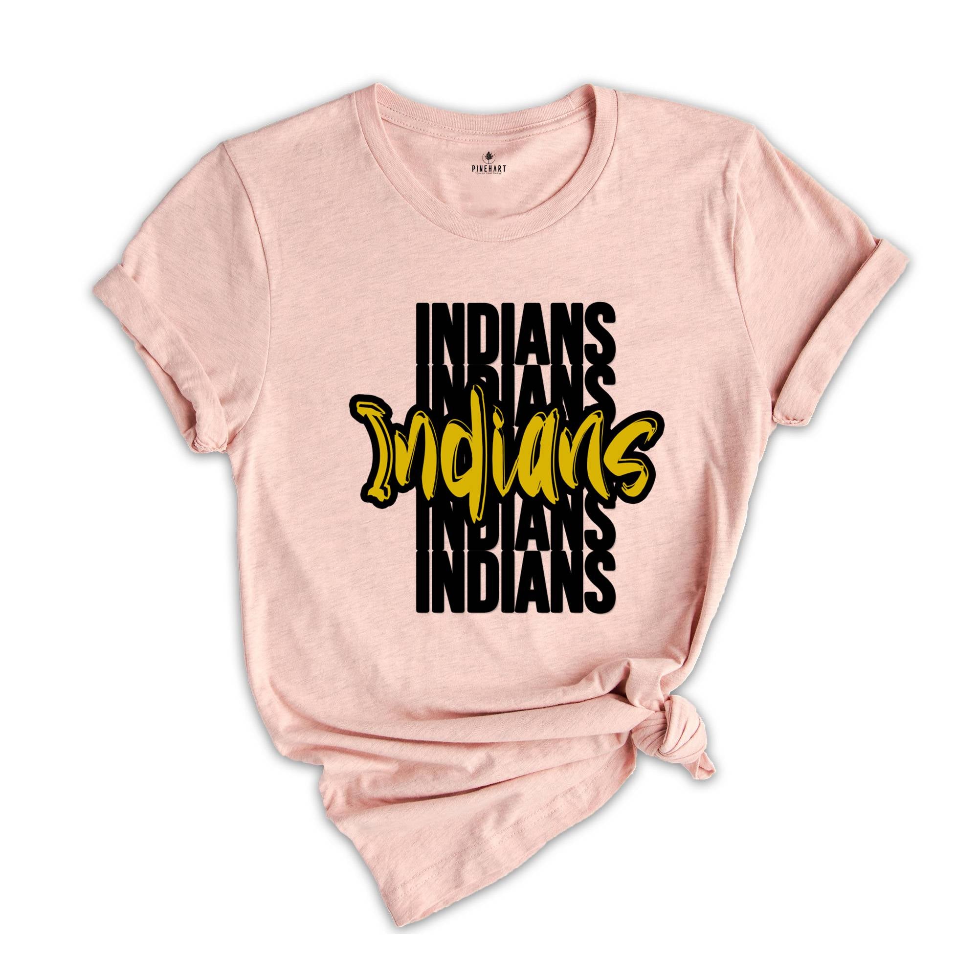 Team Mascot T-Shirt, Indians Team Shirt, Indians Football Tee, Indians Fan Gift, Indians School Tee, Indians School Spirit