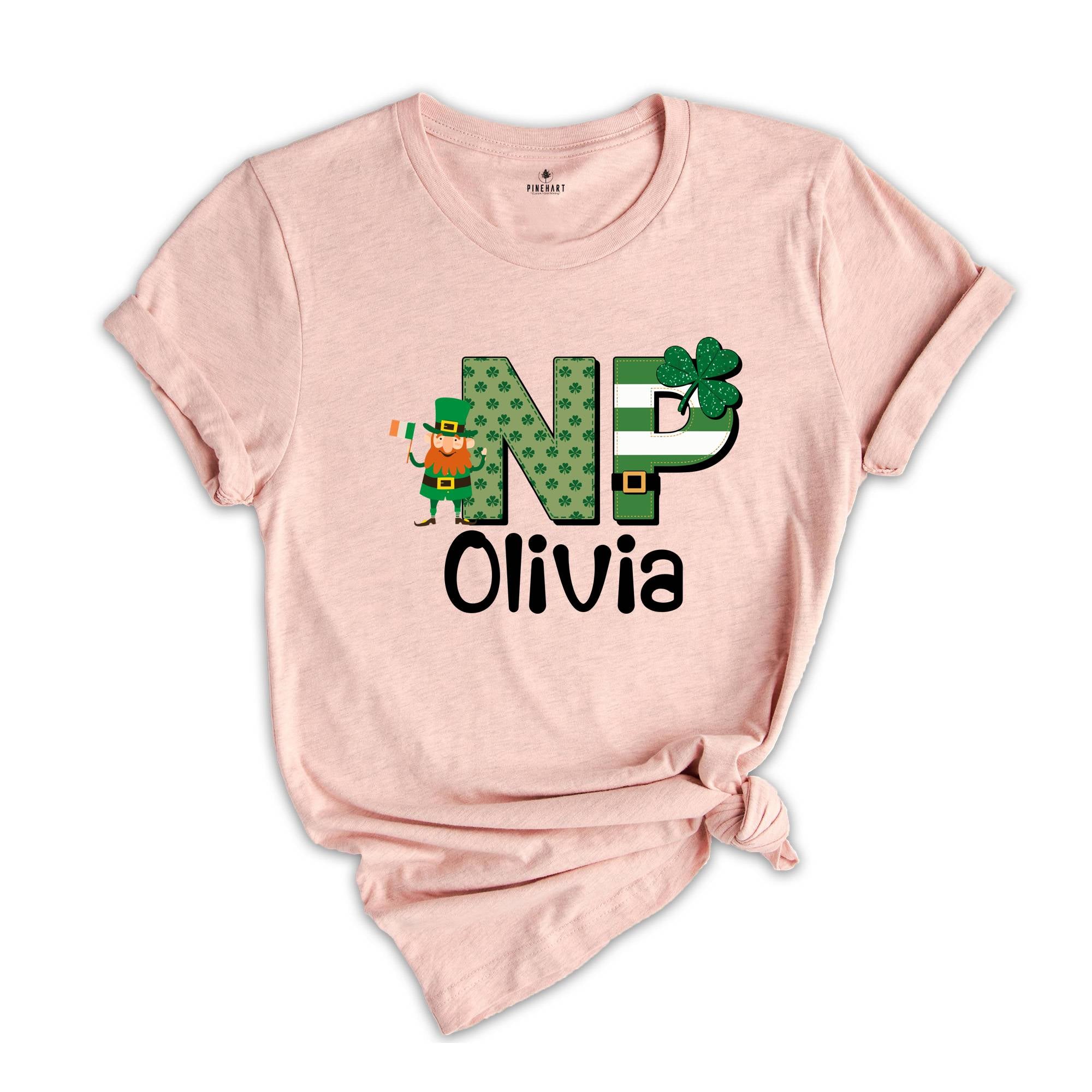 Personalized St Patrick's Day Nurse Shirt, Cute Nurse Shirt, Custom Name Shirt, NP Shirt, Nurse Practitioner Shirt, Nurse Shirt