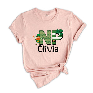 Personalized St Patrick's Day Nurse Shirt, Cute Nurse Shirt, Custom Name Shirt, NP Shirt, Nurse Practitioner Shirt, Nurse Shirt