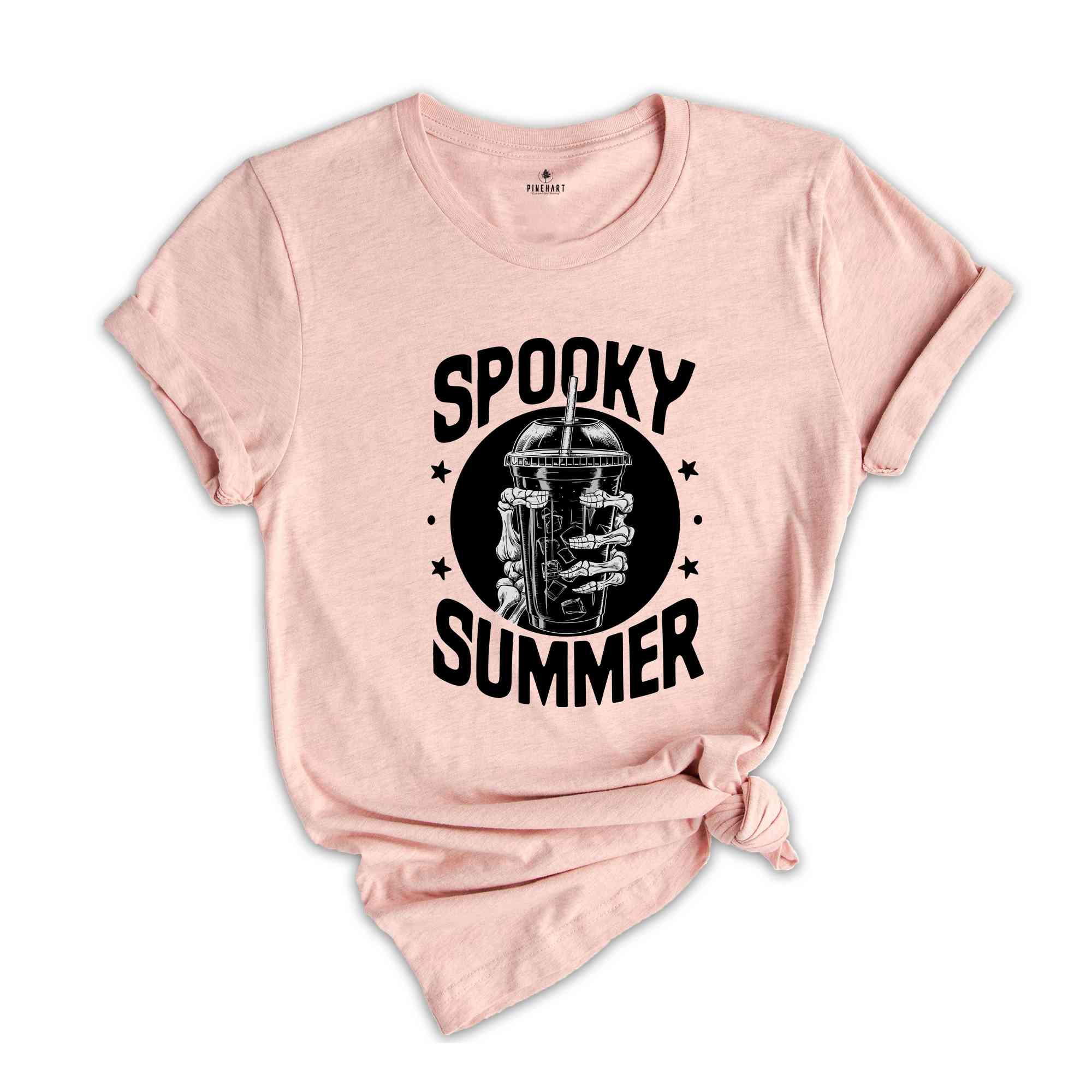 Spooky Summer Shirt, Summer Vibes Skeleton Shirt, Coffee Lover Shirt, Trendy Shirt, skeleton hand shirt, summer shirt, spooky season shirt