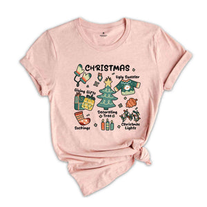 Retro Christmas Shirt, Christmas Shirt, Ugly Sweater Shirt, Giving Gift Shirt, Socking Shirt, Christmas Lights, Decorating Tree