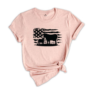 USA Cow Shirt, Cow Shirt, Cow Lover Shirt, Farm Girl Shirt, Vintage Western Tee, Country Shirt, Animal Shirt, Farming Shirt, Gift For Farmer