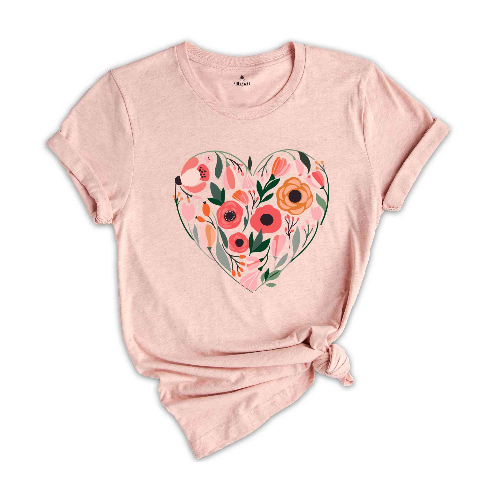 Wildflower Floral Shirt, Flower heart shirt ,Womens Flower Shirt, Botanical Shirt, Nature Lover Shirt, Spring Shirt