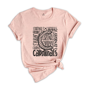 Team Mascot T-Shirt, Cardinals Team Shirt, Cardinals Team Spirit, Cardinals Fan Gift, Cardinals School Tee, Cardinals School Spirit