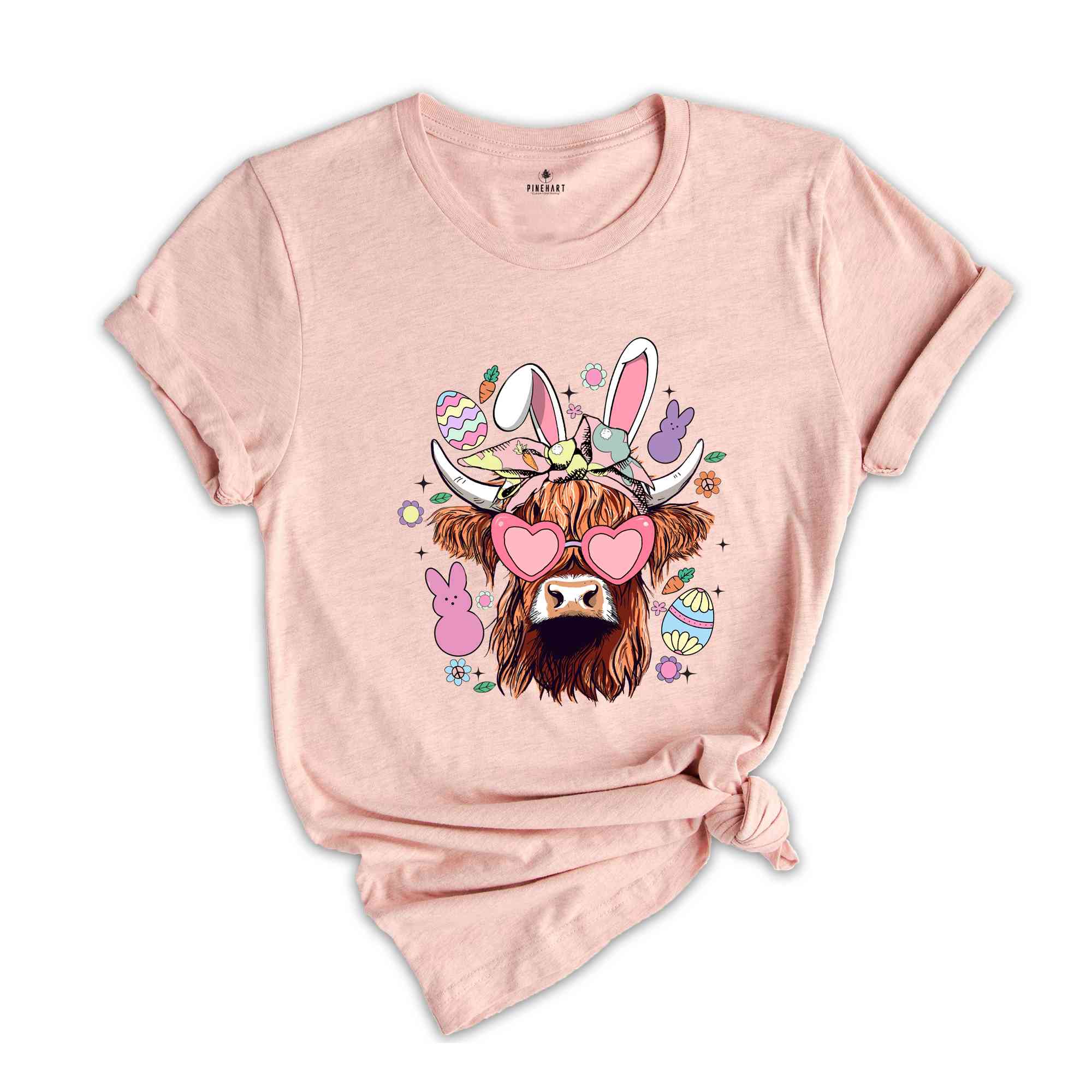 Easter Highland Cow Shirt, Highland Cow Shirt, Happy Easter Shirt, Happy Easter Day, Cute Bunny Shirt, Easter Peeps Shirt, Easter Girl Tee