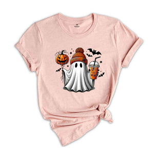 Ghost Coffee Halloween Shirt, Coffee Shirt, Pumpkin Shirt, Pumpkin Head, Boo Shirt, Spooky Season Shirt, Halloween Gift, Cute Halloween