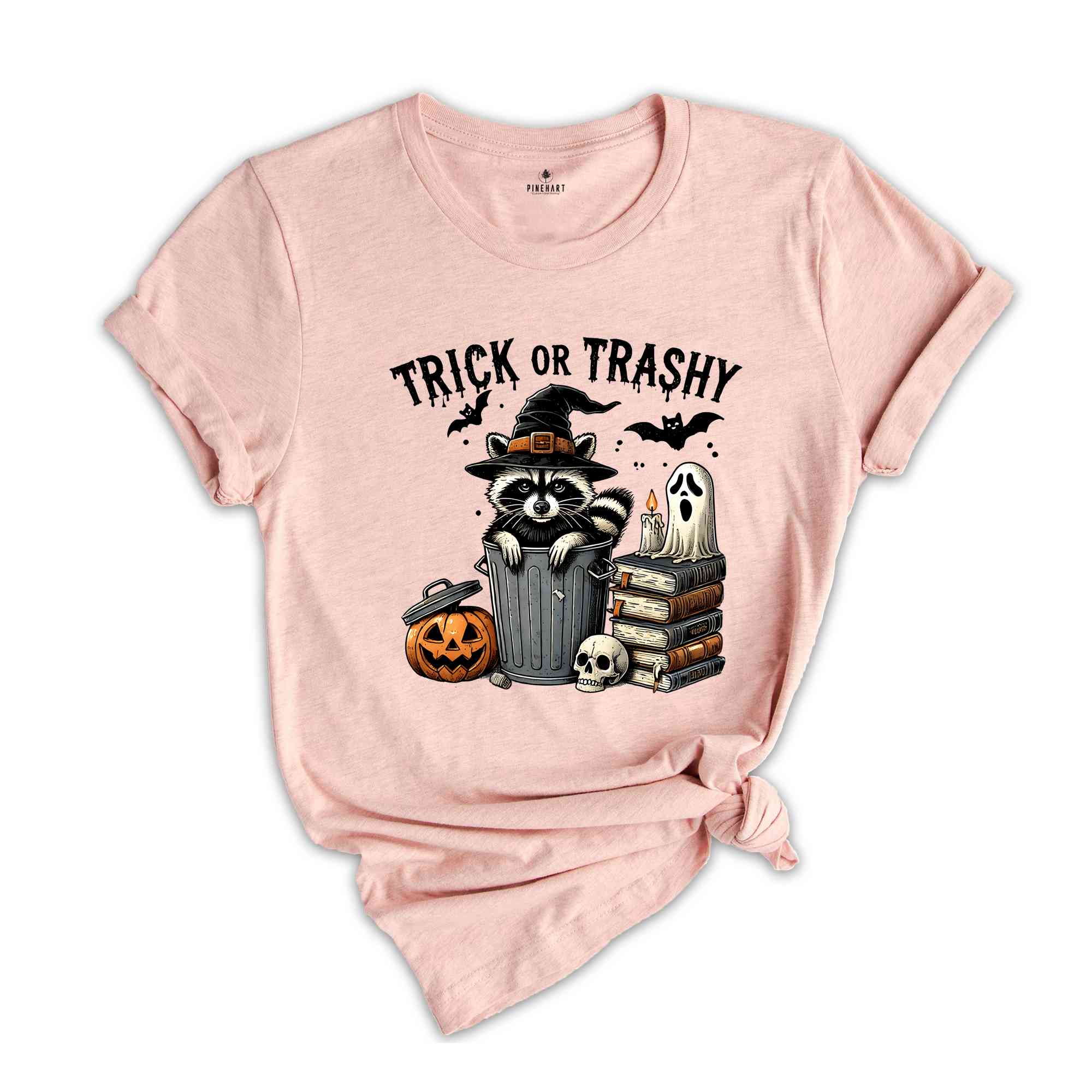 Trick Or Trashy Raccoon Halloween Shirt, Cute Raccoon T-shirt, Retro Raccoon Tee, Halloween Raccoon Tee, Pumpkin Gift