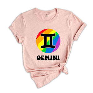 Gemini LGBT Shirt, Zodiac Sign Shirt, Gemini Birthday Shirt, LGBTQ Pride Shirt, Pride Month Shirt, Rainbow Shirt, Zodiac Tshirt