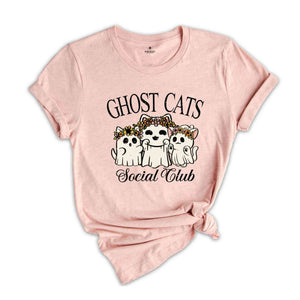 Ghost Cats Social Club Shirt, Cute Halloween Shirt, Halloween Mom Shirt, Cute Halloween Gift, Halloween Cat Shirt, Animal Lover Shirt