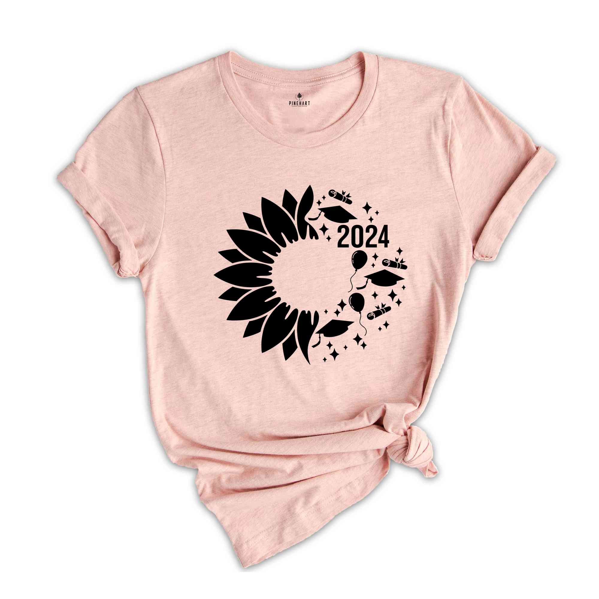 Senior 2024 Sunflower T-Shirt, Graduation 2024 Shirt, Graduation Gift, Class of Shirts 2024, Grad Of 2024 Tee, Last Day of School