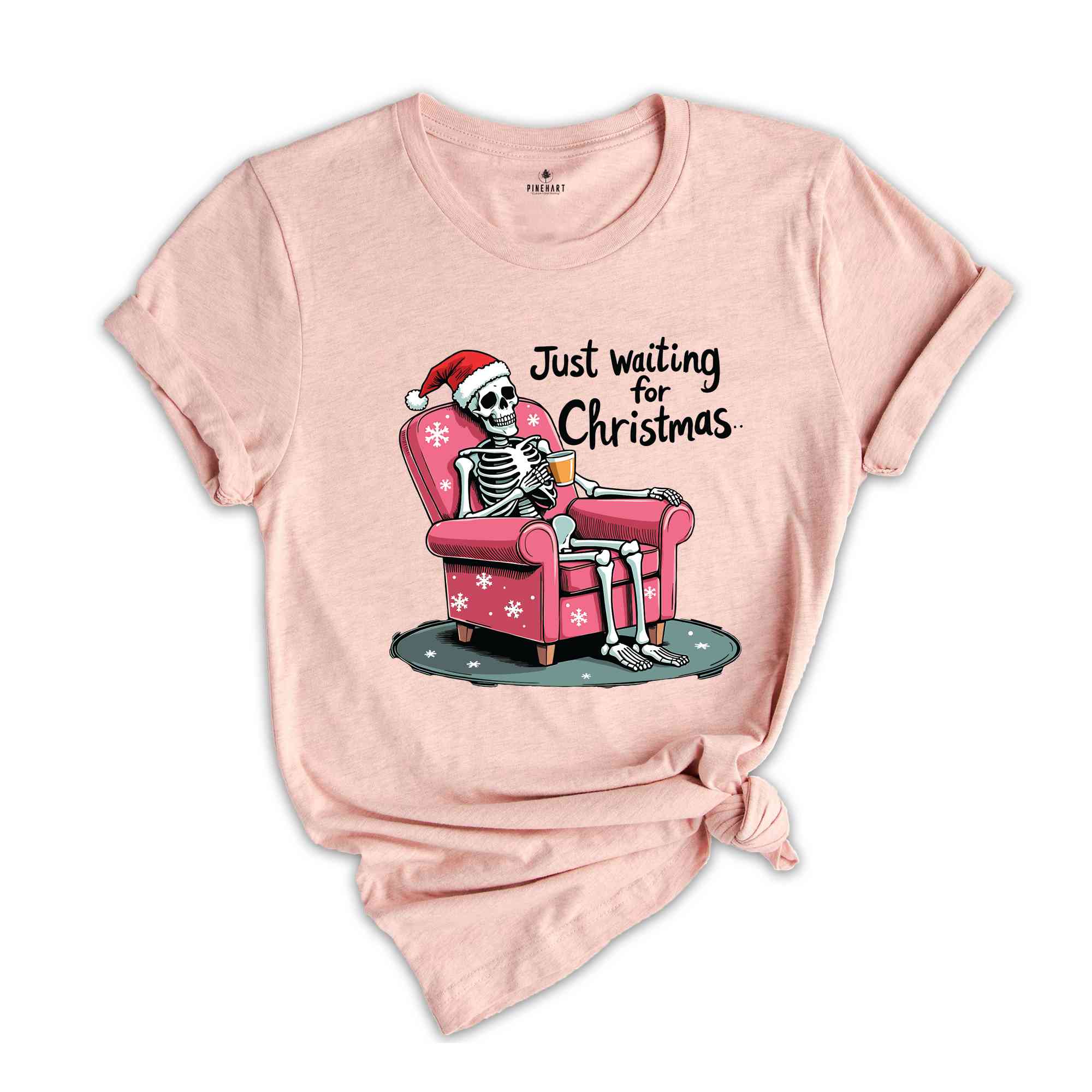 Just Waiting For Christmas Shirt, Christmas Skeleton Shirt, Christmas Lover Shirt, Christmas Gift, Funny Christmas Shirt, Winter Shirt