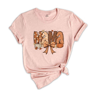 Fall Mama Shirt, Fall Mom T-Shirt, Fall Mama Coquette Pumpkin Mama Shirt, Fall Season Mom Gift, Fall Mama Tee, Halloween Mama Shirt