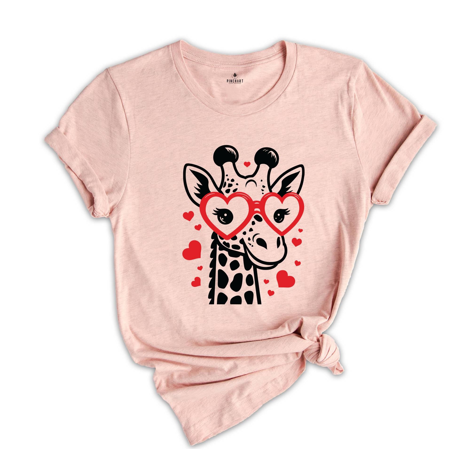 Valentine's Day Giraffe Shirt, Giraffe Shirt, Giraffe Valentine Shirt, Love Shirt, Cute Valentines Day Shirt, Valentines Day Shirt