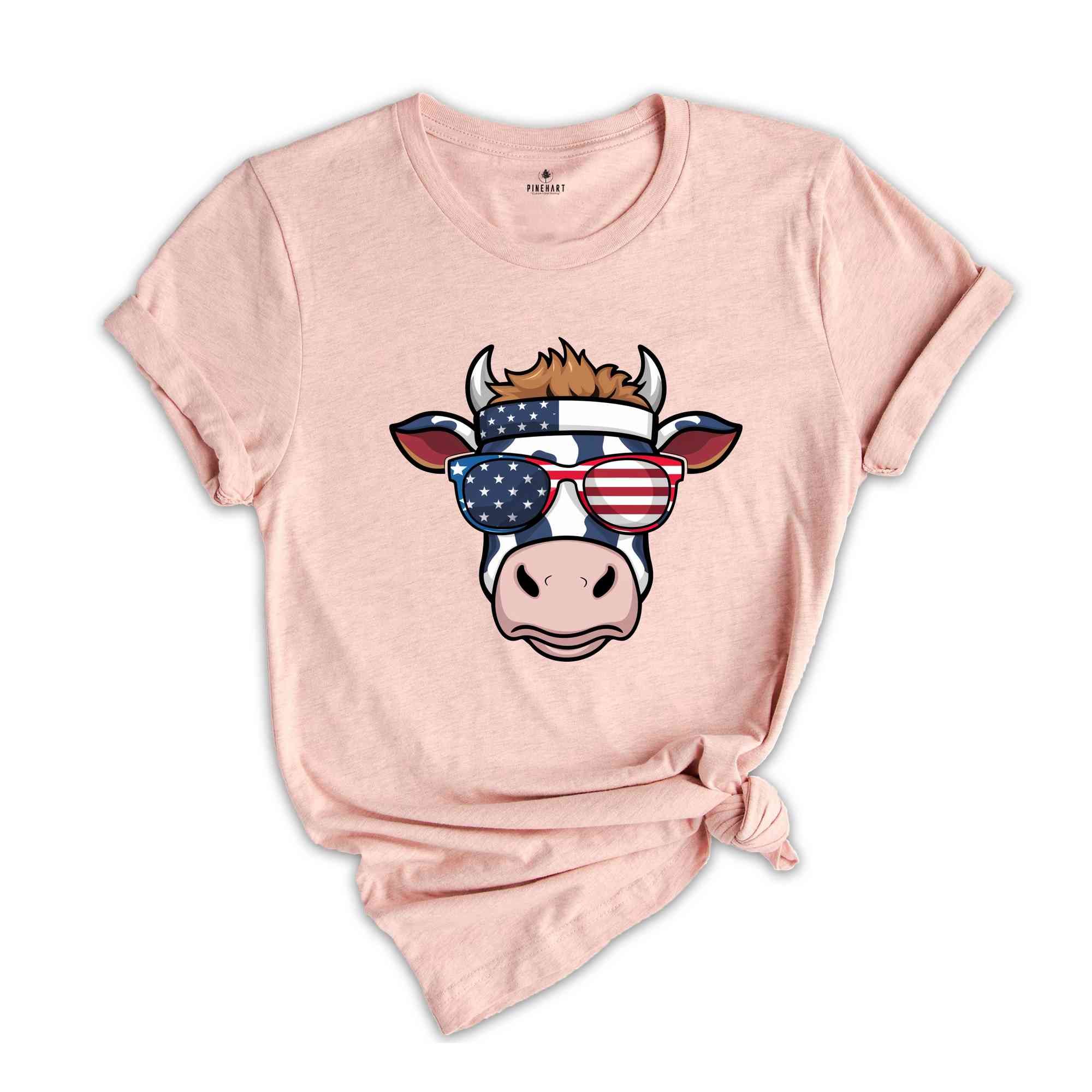 Oh My Stars Cow Shirt, Highland Cow shirt, Highland Cow With 4th July, American Flag Shirt, Fourth Of July Tee, Independence Day