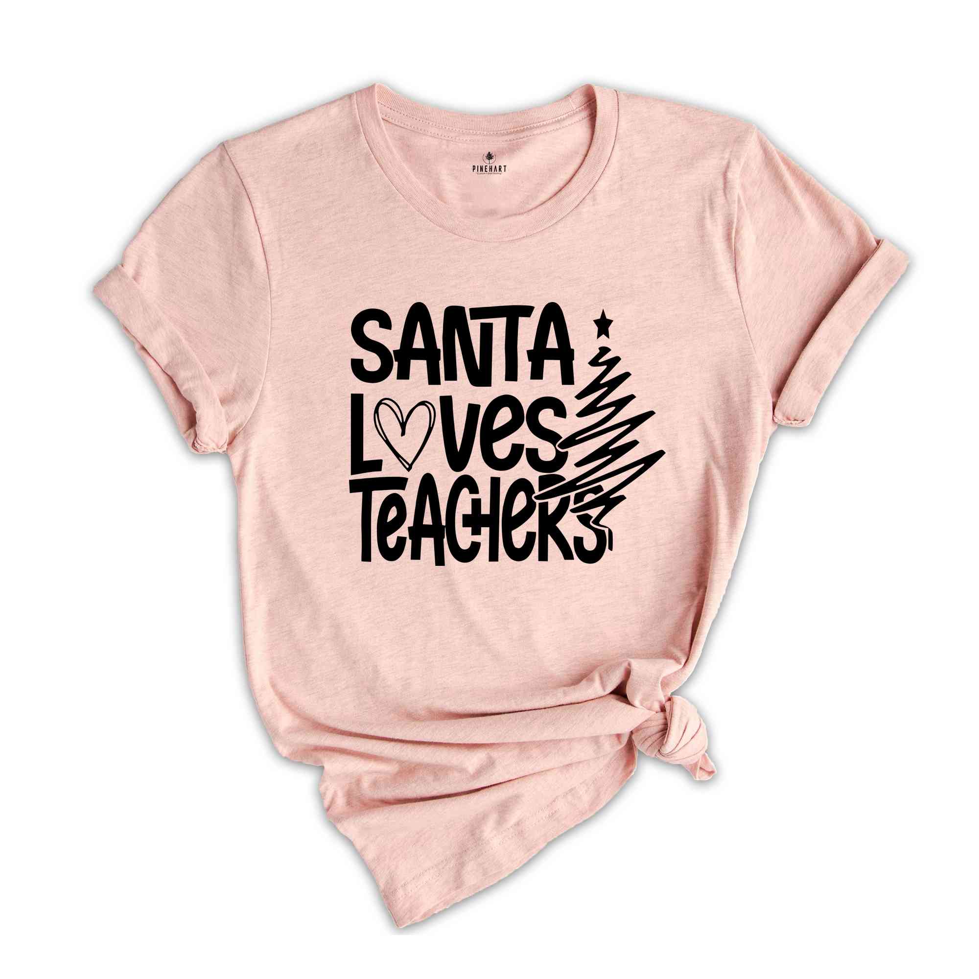 Santa Loves Teacher Shirt, Teacher Christmas Shirt, Christmas Gift For Teacher, Christmas Pajamas, Holiday Shirt, Teacher Apparel