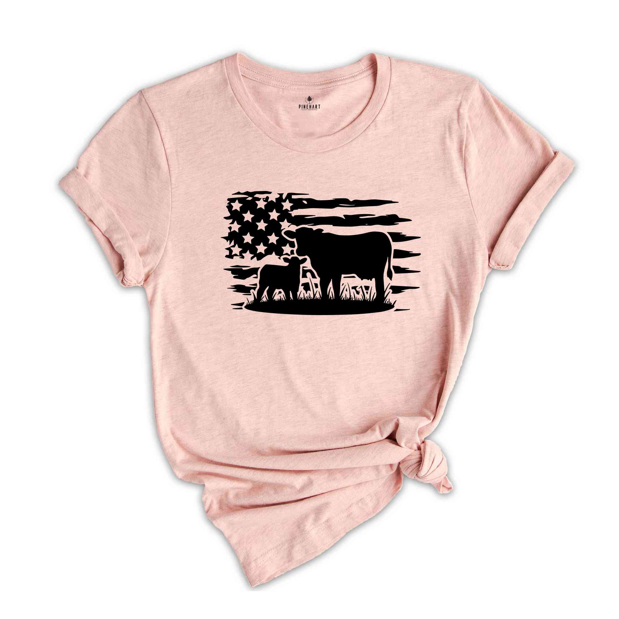 Farm Shirt, Farm Animals Shirt, American Flag Shirt, Cow Shirt, Country Shirt, Farmer Gifts, Gift for Him, USA Shirt