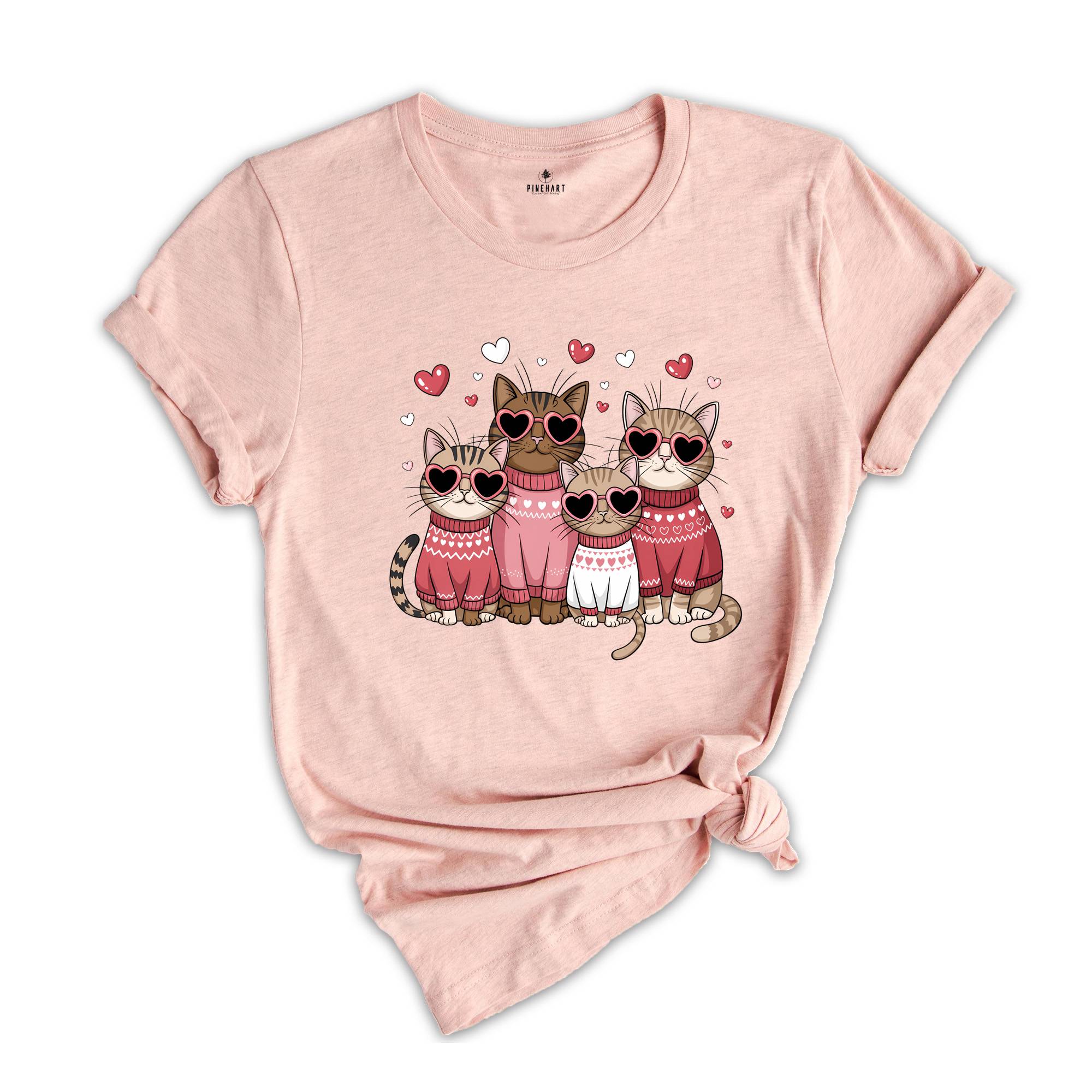 Valentine Cat Shirt, Cute Valentines T-Shirt, Cat Lover Shirt, Cat Shirt, Valentines Shirt, Cat Lover Tee, Cat Mom, Valentines Gift