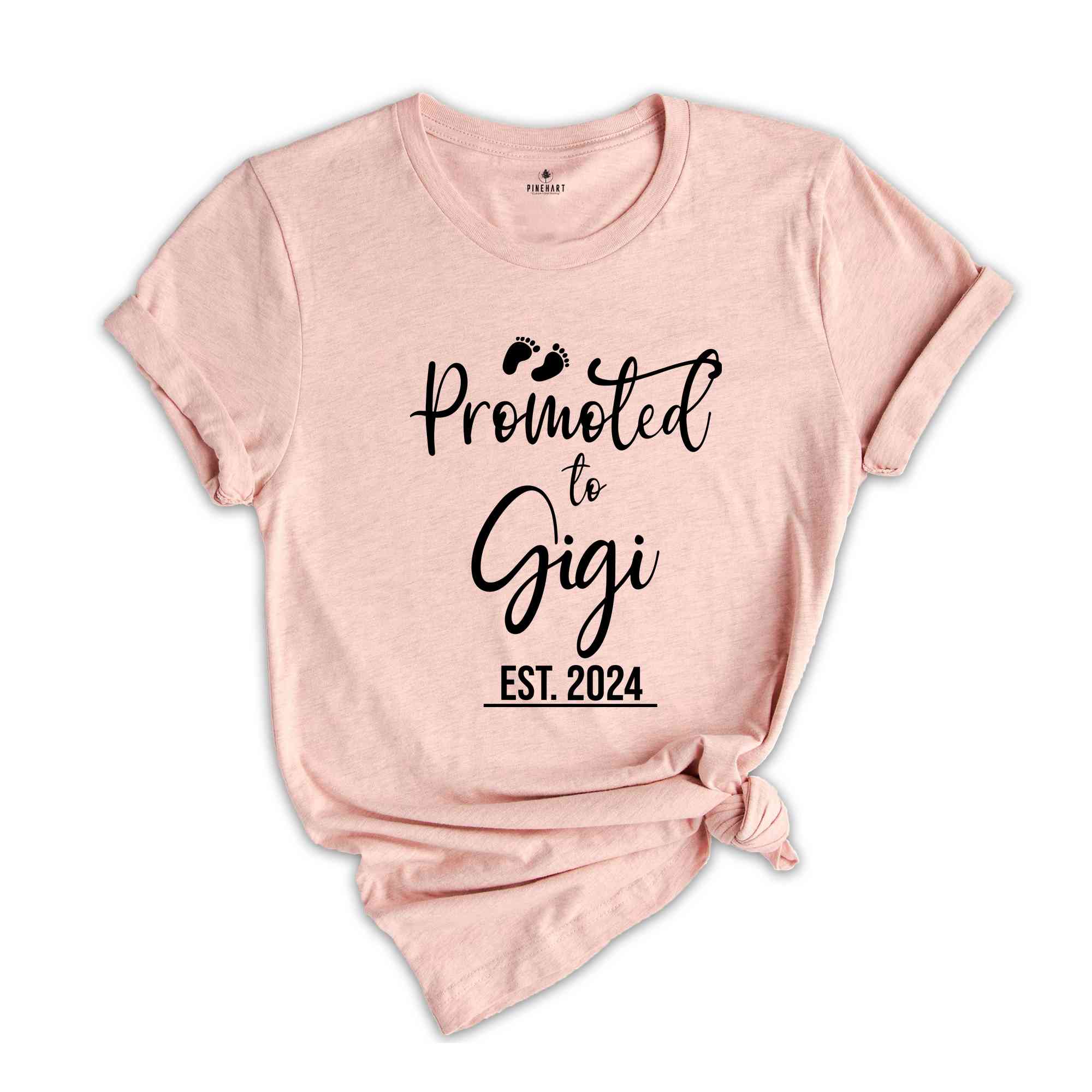 Promoted to Gigi Est 2024 Shirt, New Grandma Shirt, Gigi Established, Gender Reveal Shirt, Maternity Shirt, Funny Pregnant Shirt