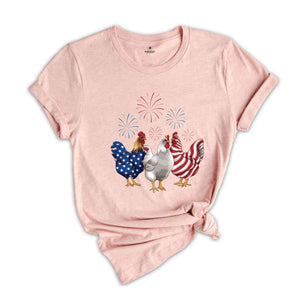 Fourth of July Americana Rooster Shirt, Independence Day Tee, American Pride Shirt, Patriotic Chicken Tee, Americana Rooster Shirt