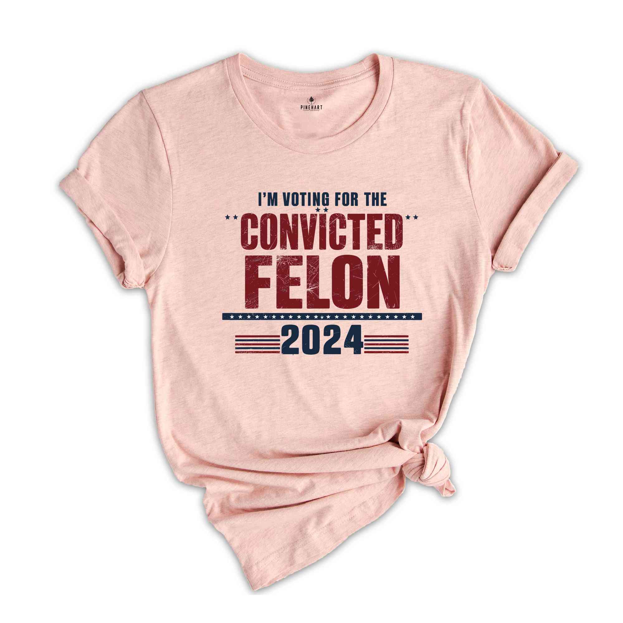 I'm Voting Convicted Felon 2024 T-Shirt, Funny Political Shirt, Election Year Tee, Sarcastic Graphic Tee, Humorous Statement Shirt