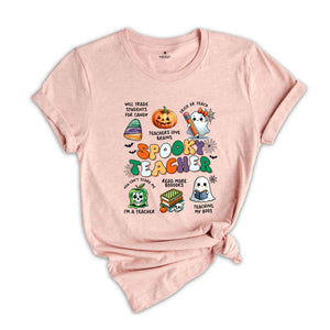 Spooky Teacher Halloween Shirt, Teacher Halloween Shirt, Trick or Teach Little Pumpkin Teaching Boo T-Shirt, Teacher Shirt