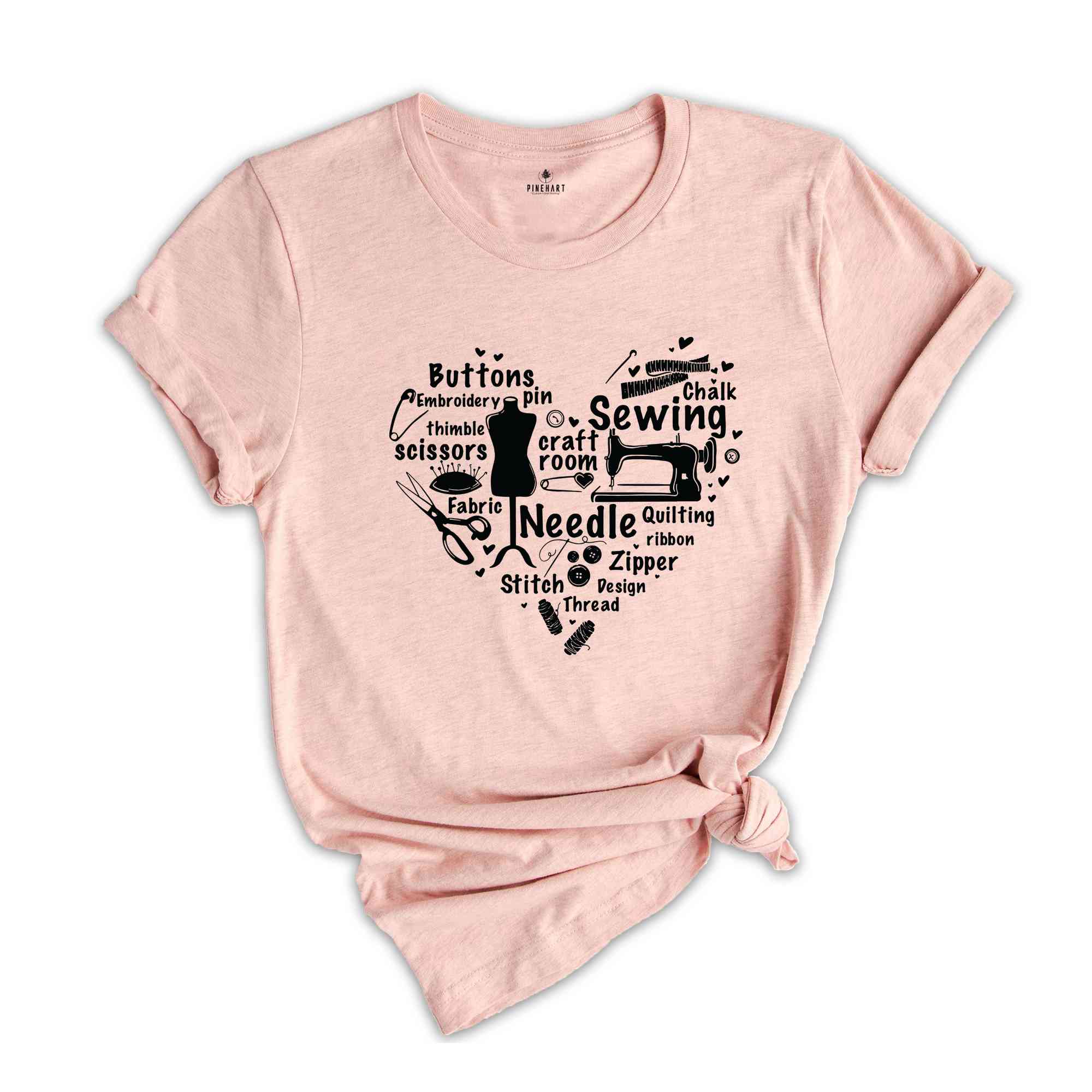 Sewing Heart Shirt, Sewing Machine Shirt, Mom Life Shirt, Craft Room Shirt, Sewing Cameo Shirt, Sewing Lover Shirt