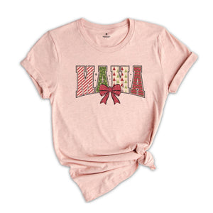 Retro Mama Christmas Shirt, Mama Bow Shirt, Mom Life Christmas, Christmas Gift For Mom, Christmas Shirt, Women's Christmas Shirt