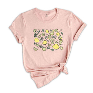 Lemon Fruit Shirt, Citrus Shirt, Yellow Lemon T-shirt, Summer Fruit Shirt, Botanical Gift, Foodie Shirt