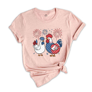 Funny 4th of July Shirt, Chicken Shirt, Independence Day Tee, USA Flag Shirt, Patriotic Shirt, Freedom Shirt, Womens Fourth of July, USA Tee