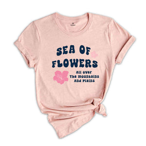 Sea of flowers shirt, Flowers Cute Girl, plant mom shirt, gift for plant moms, botanical tee, floral vibes tee