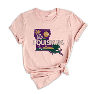 Retro State Of Louisiana Shirt, State Of Louisiana Shirt, State Shirt, Louisiana Shirt, Louisiana Lover Shirt, Family Trip Shirt, Travel Shi