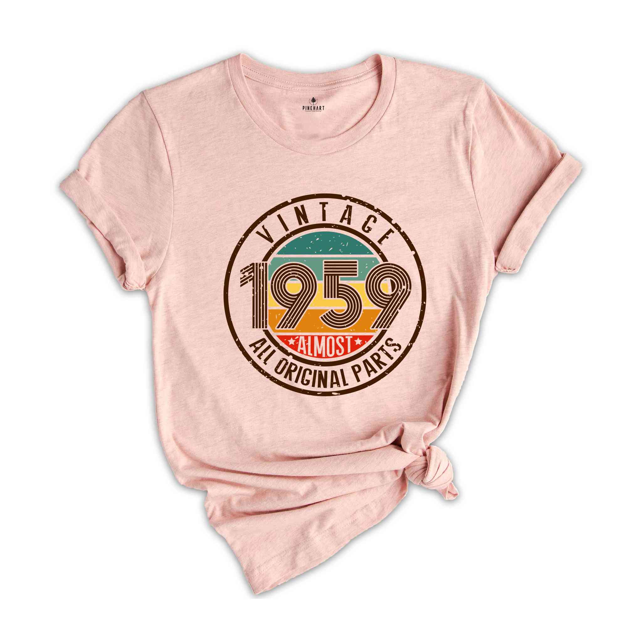 Vintage 1959 All Original Parts Shirt, 65th Birthday Shirt, 1959 Birthday Shirt, Retro 65th Birthday TShirt, 65 Years Birthday Shirt