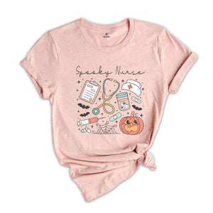 Halloween Spooky Nurse Shirt, Halloween Shirt, Spooky Pumpkin Shirt, Halloween Party Shirt, Retro Halloween Shirt