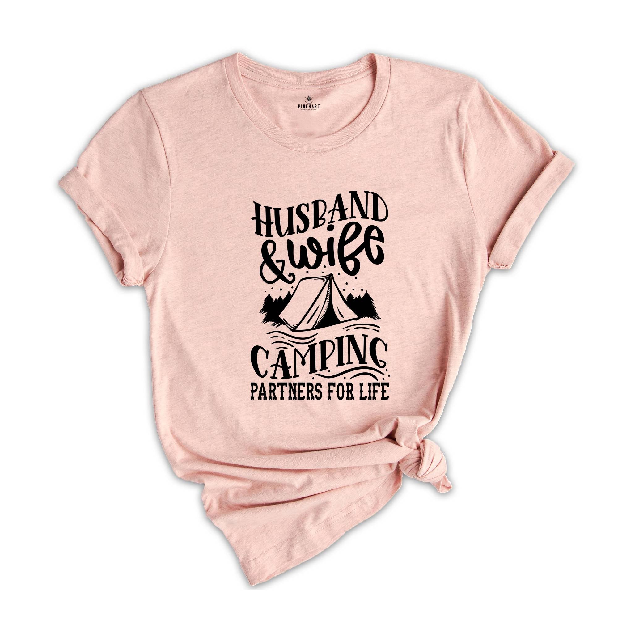 Husband and Wife Camping Shirt, Camping Buddies Shirt, Camping Besties Shirt, Matching Friends Camping Shirt, Friends Road Trip Shirt