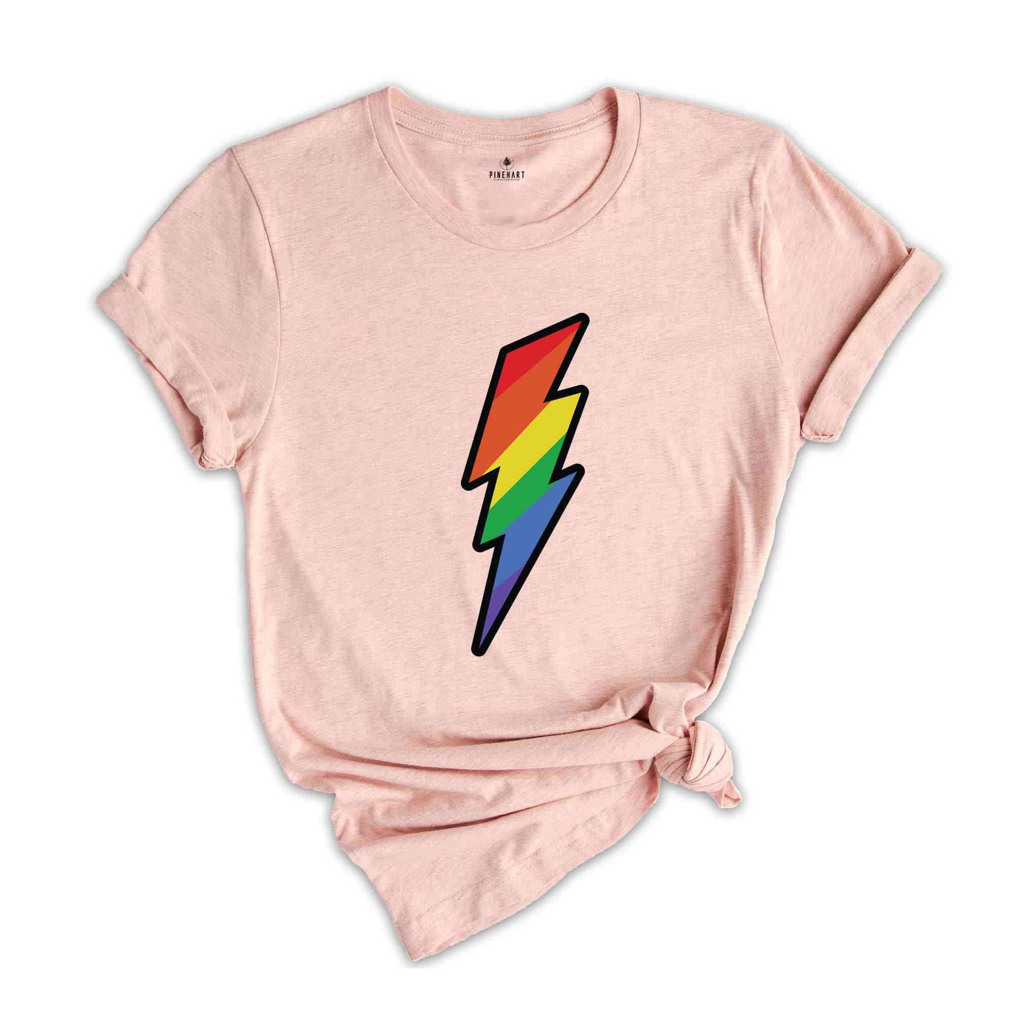 Rainbow Lightning Shirt, Lgbt Pride Shirt, Gay Pride Shirt, Pride Parade Shirt, Equality Shirt, Love is Love Shirt, Activism Shirt