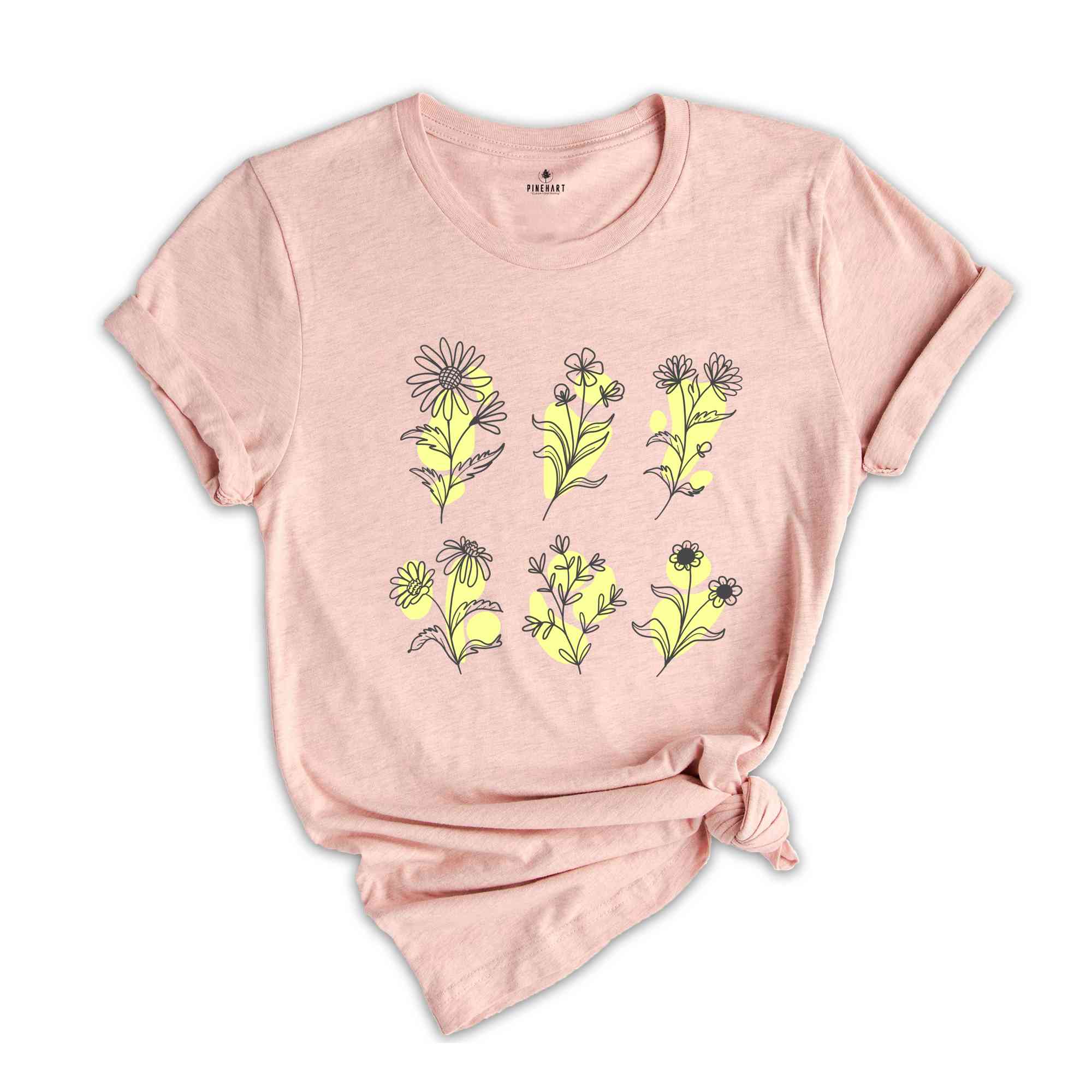 Wild Flower Shirt, Botanical Tee, Floral Tee, Flowers Shirt, Summer Shirt, Botanical Wild Flower Shirt,Plant Lover Tee.