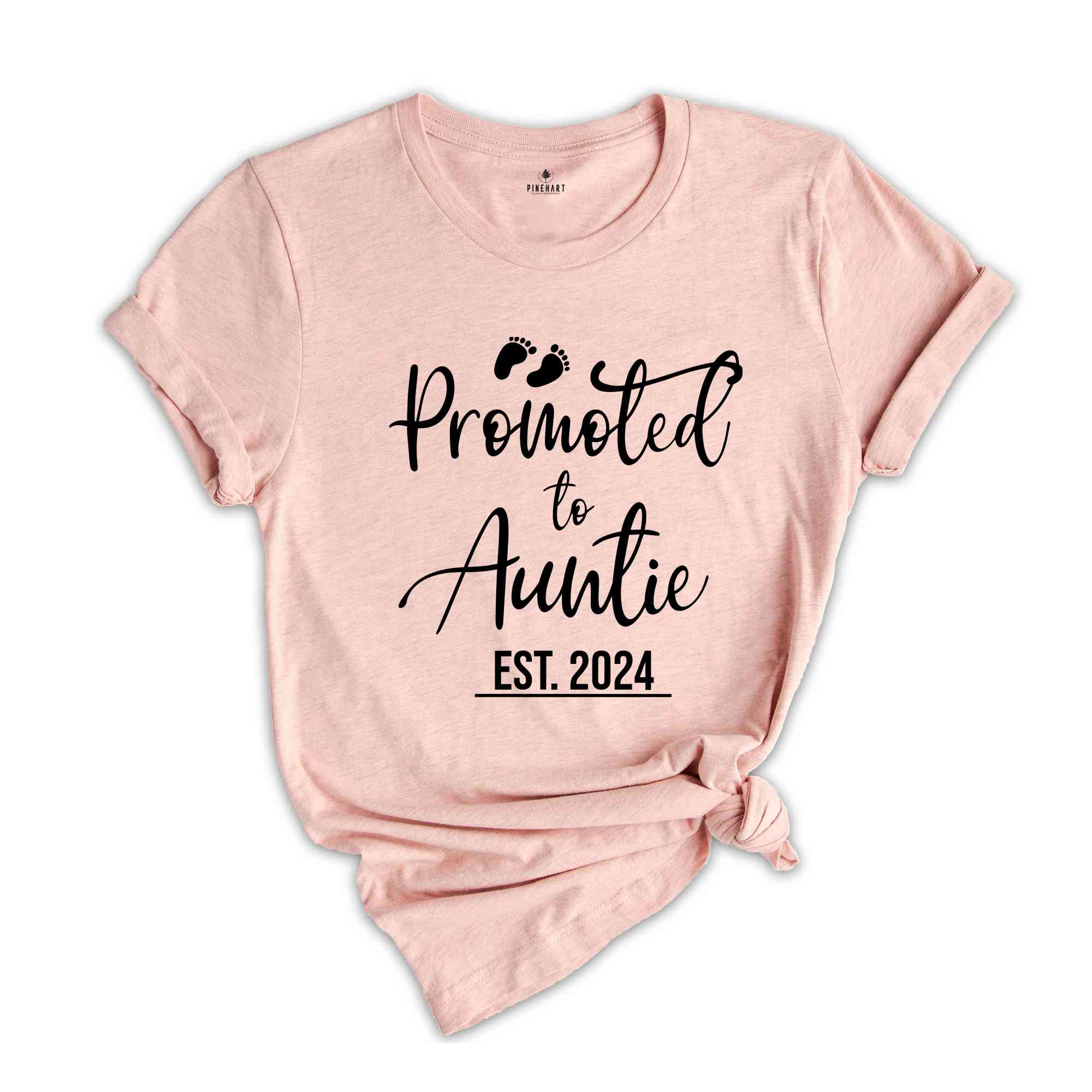 Promoted to Auntie Est 2024 Shirt, New Aunt Shirt, Baby Shower Shirt, Gender Reveal Aunt Shirt, Funny Pregnancy Reveal Shirt, Auntie 2024