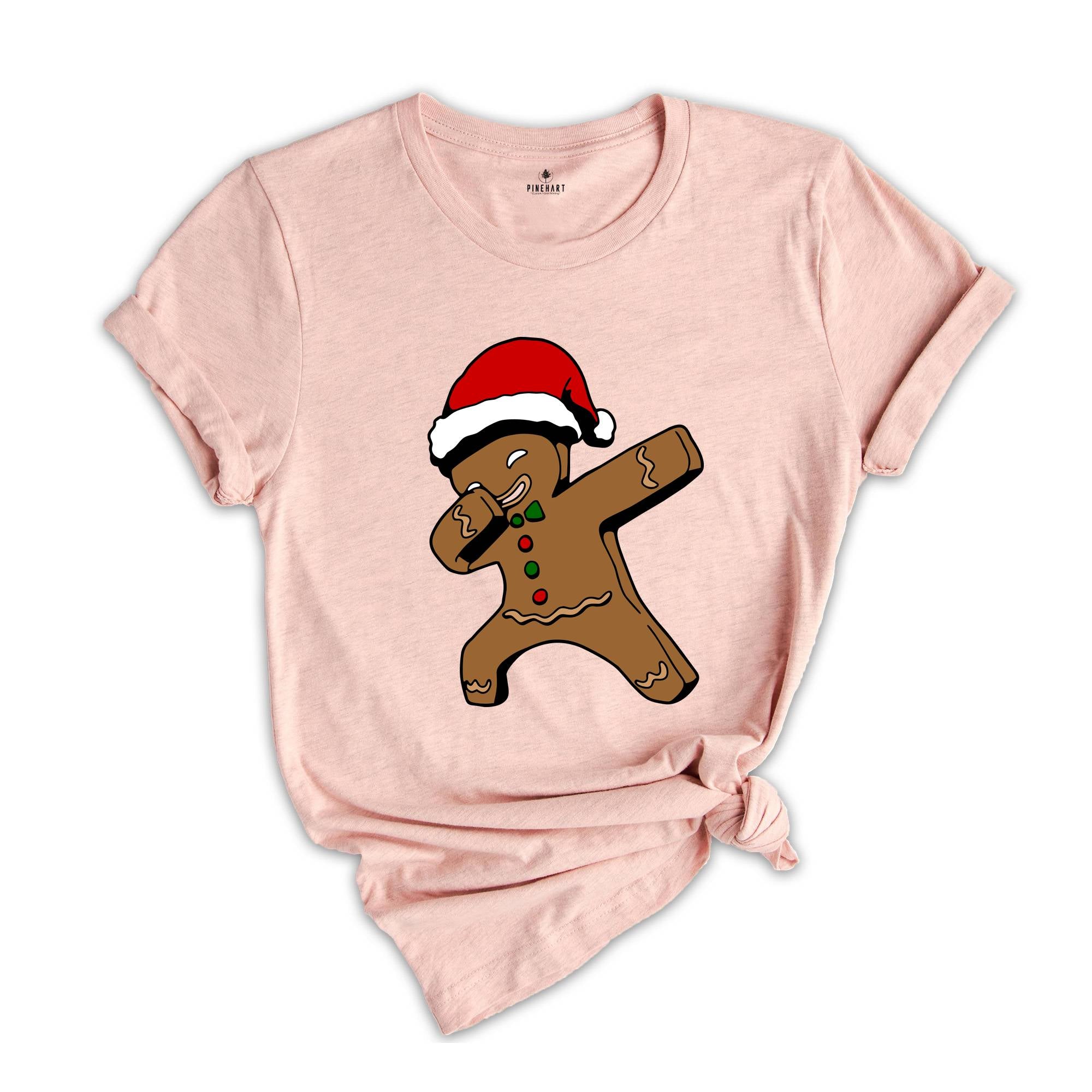 Gingerman Dabbing Santa Hat Shirt, Family Christmas Shirt, Christmas Pajamas, Matching Christmas, Christmas Party Gift