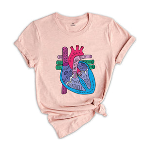 Cardiologist Anatomical Heart Shirt, Cardiac Nursing Gift, Nursing School Shirt, Medical School Student Shirt, Heart Anatomy Shirt