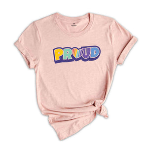 LGBTQ Proud T-Shirt, Rainbow Pride T-Shirt, V-neck Tee, Gay Pride T-Shirt, LGBTQ+ shirt, Pride Shirt, Pride Parade shirt, Cute T Shirt