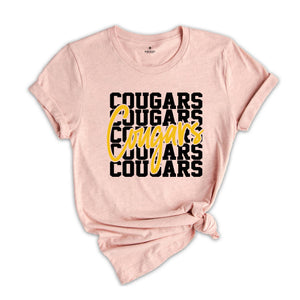 Team Mascot Cougars Team Shirt, Cougars Team Spirit Gift, Cougars Fan Shirt, Cougars School Shirt, Cougars School Spirit