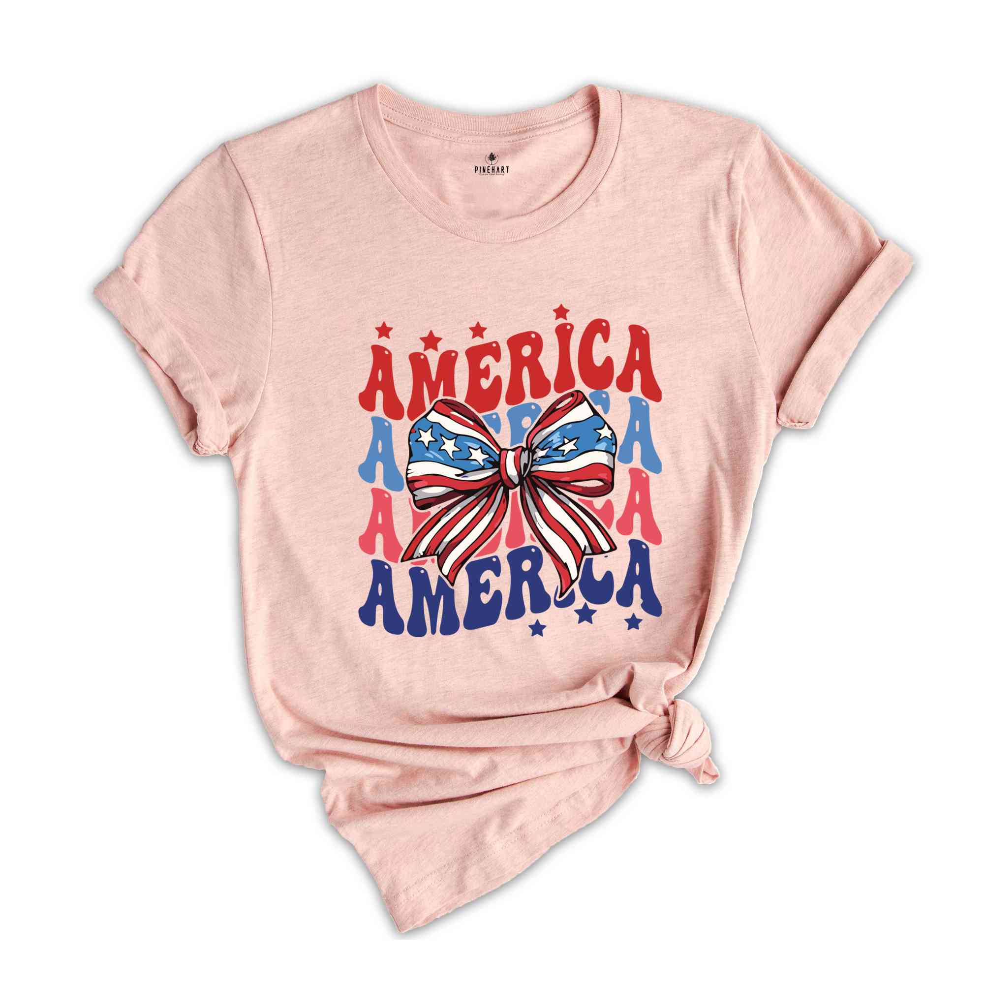 Coquette America Shirt, USA Shirt, Retro Stars And Stripes, Red White Blue Shirt, 4th of July Shirt, America Women's Shirt, Patriotic Shirt