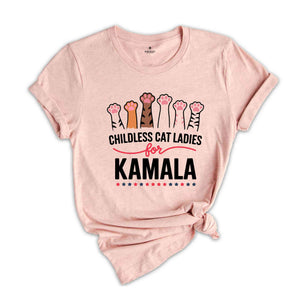 Childless Cat Ladies For Kamala Shirt, Kamala Harris 2024 President Shirt, Cat Mom Shirt, Kamala Rally Shirt, Cat Ladies Kamala Shirt