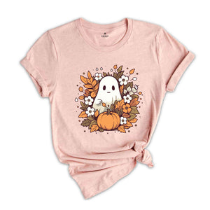 Retro Halloween Pumpkin Shirt, Vintage Floral Halloween Shirt, Retro Ghost Shirt, Vintage Ghost Shirt, Halloween Gifts