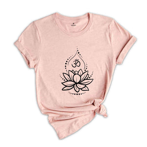 Lotus Flower TShirt, Yoga Graphic Tees, Meditation Shirt, Spiritual T-Shirt, Yoga Lover Shirt, Boho Style Shirt, Gift for Her