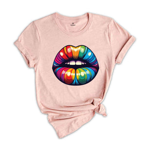 Rainbow Lips Shirt, LGBT Lips Shirt,Rainbow Shirt,LGBT Shirt,Lips Tshirt,Pride Shirt,Equality Shirts, Pride Month Tee