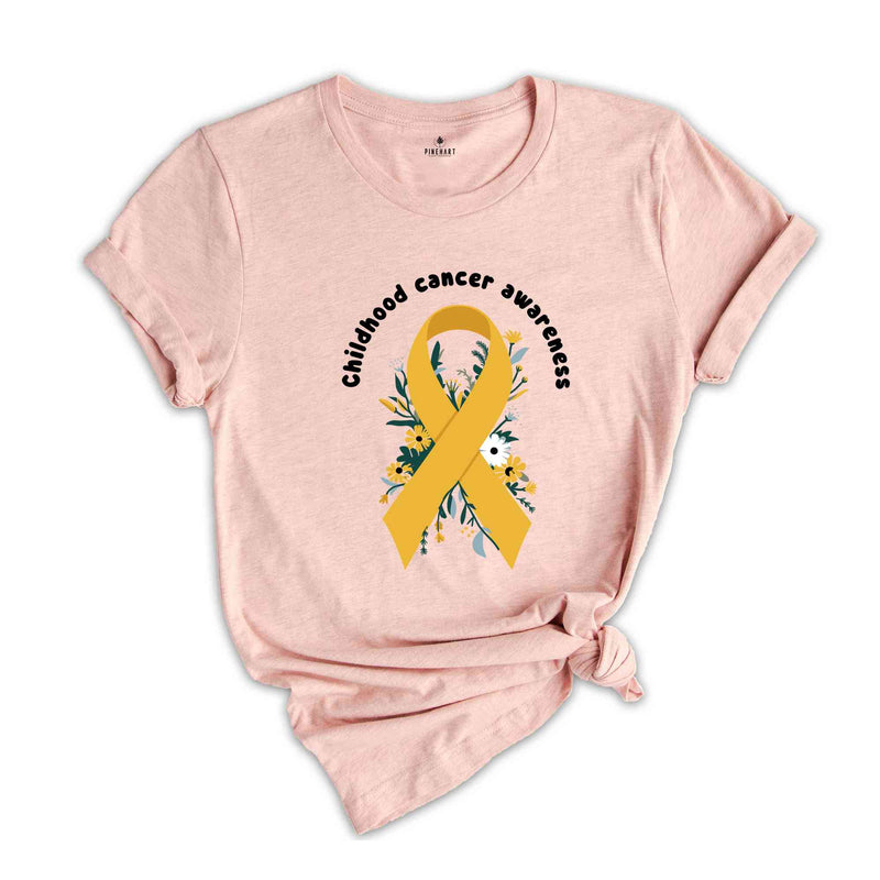 Childhood Cancer Awareness Shirt, Childhood Cancer Support Shirt, Childhood Cancer Shirt, Gold Awareness Ribbon Shirt